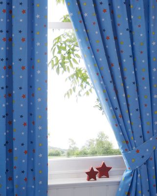 bluezoo Boy's blue star curtains